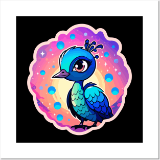 Peacock Bird Illustration Posters and Art